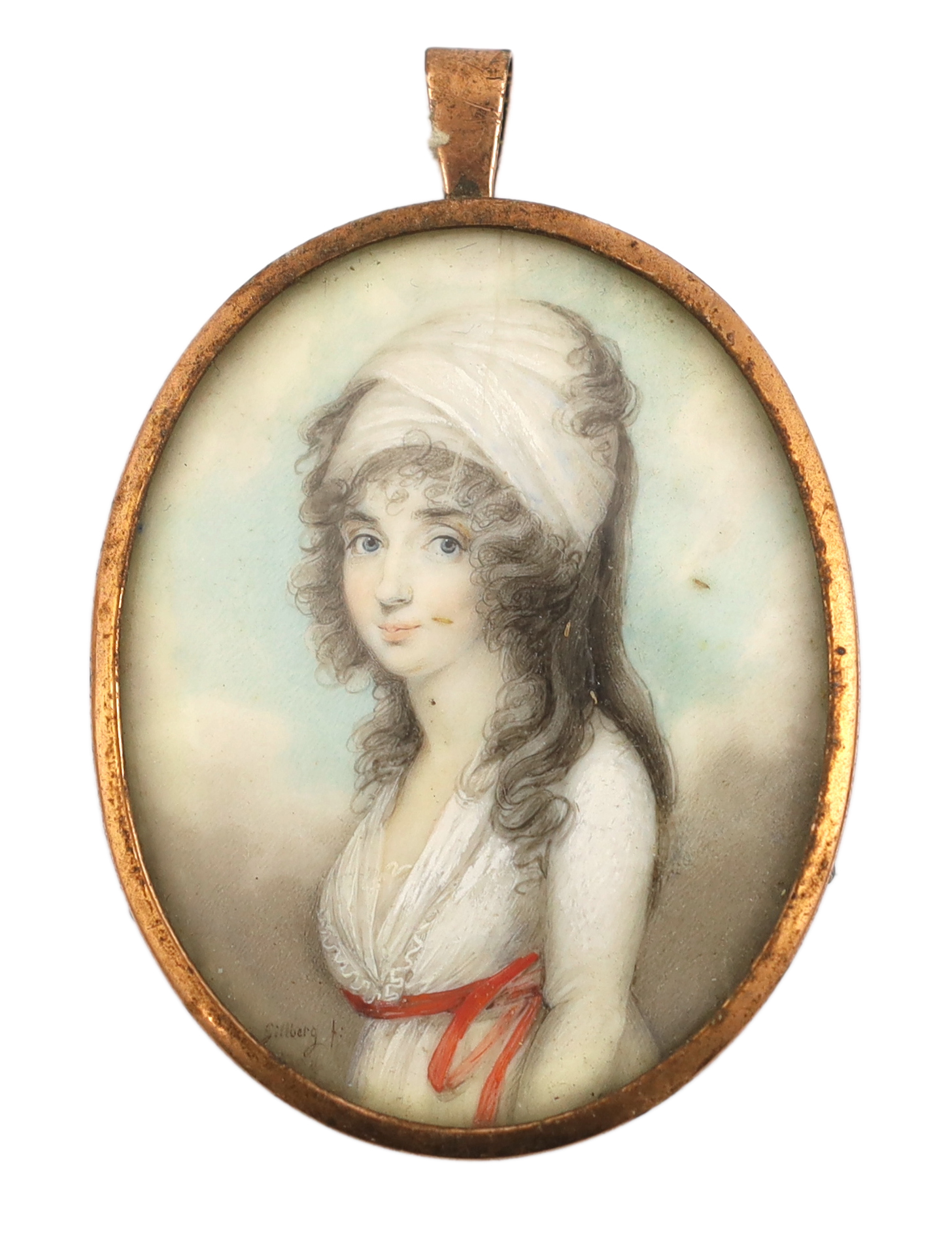 Jacob Axel Gillberg (Swedish, 1769-1845), Portrait miniature of a lady, watercolour on ivory, 6.5 x 5.1cm. CITES Submission reference 711CBPRV